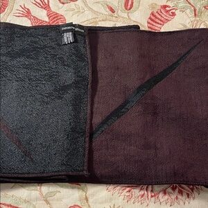 Emporio Armani Black Burgundy Brown Streak Design Long Rectangular Scarf Unisex